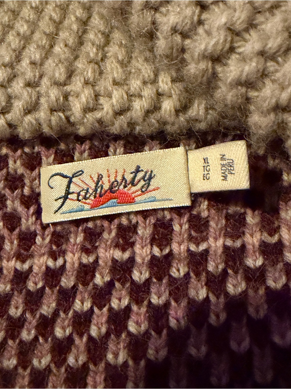 Faherty Sunset Palm Zip Cardigan XL - Picture 5 of 5